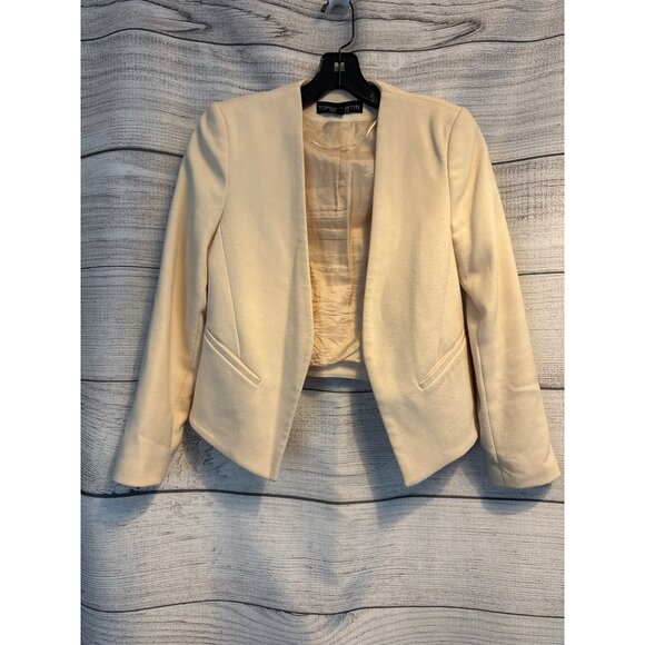 Topshop Petite Cream Blazer Jacket Size 4 - Picture 1 of 4